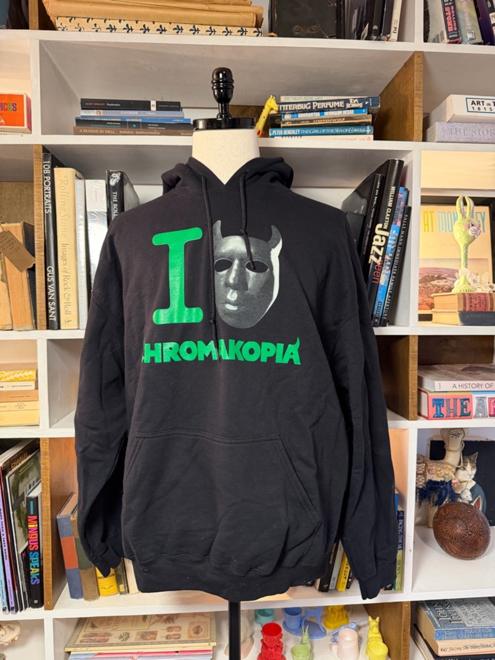 Black "I Chromakopia" Graphic Hoodie with Green Print